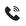 Black phone icon with a receiver on a transparent background