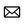 Black email icon on a white background